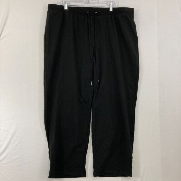 New Cable & Gauge size 3X Black Straight Leg Stretch Pull-on Pants Comfy Casual - Picture 1 of 9